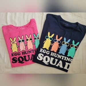 Navy Egg Hunting Squad T-Shirt Size XL Womens And Men Pink Easter Shirt Matching
